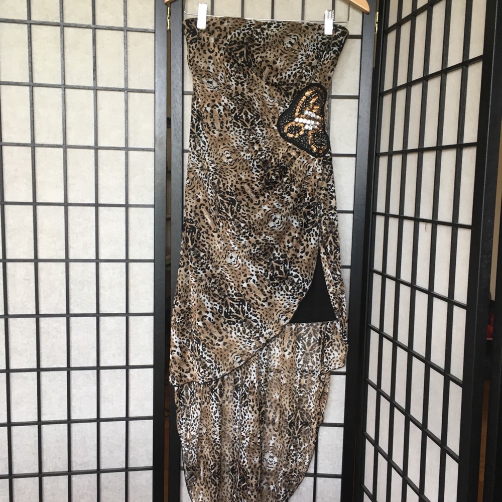 Strapless Leopard Print dress size 5